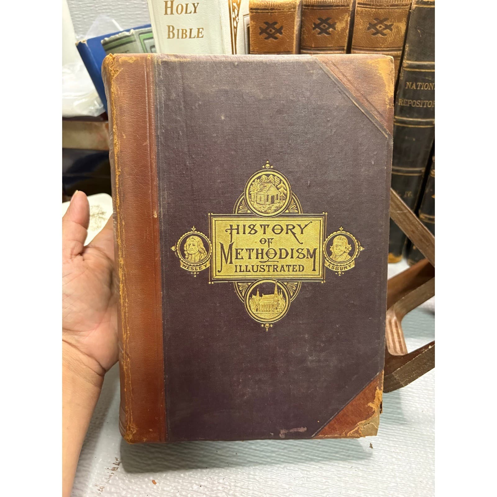 1880 Illustrated History of Methodism Rev WH Daniels Wesley Maps Engravings