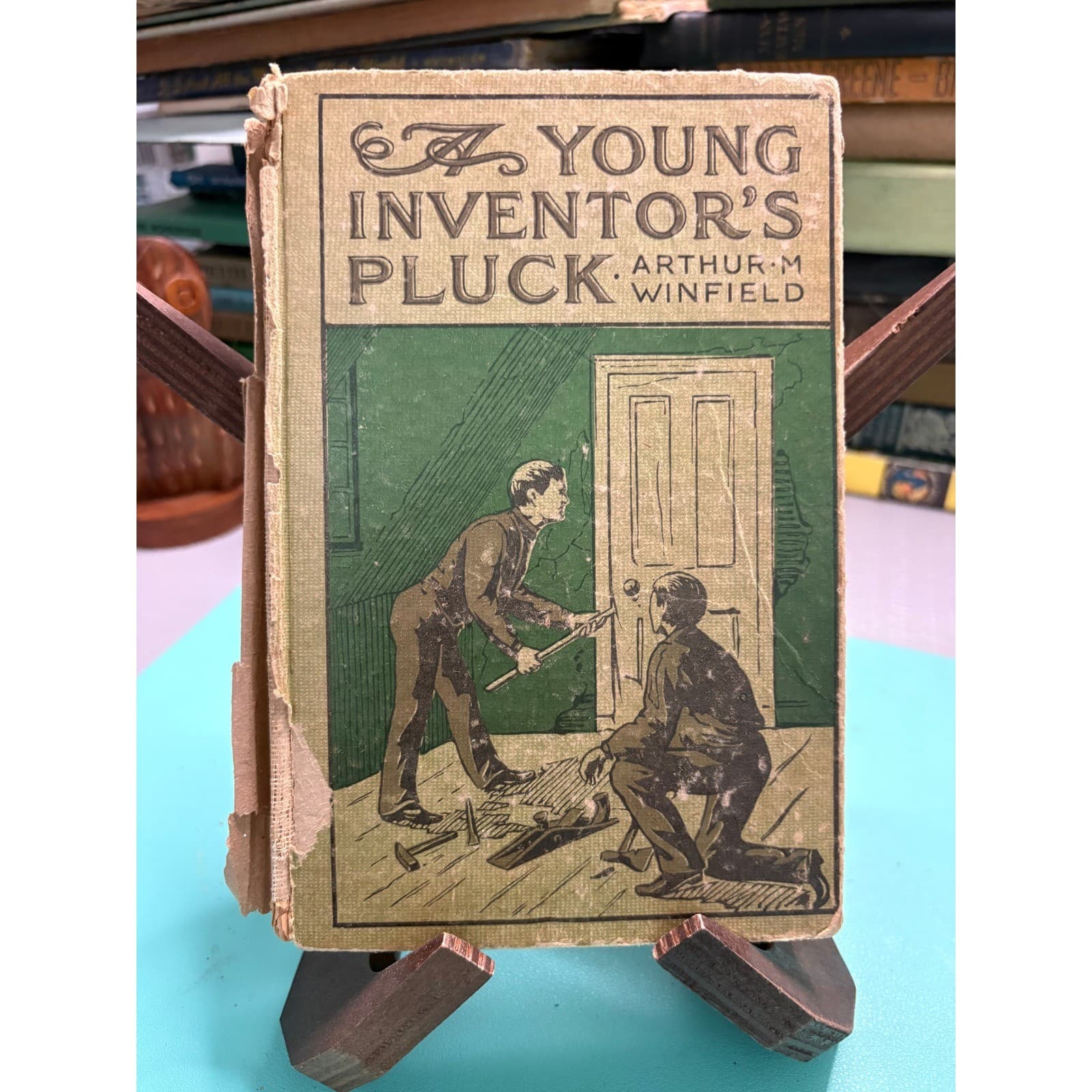 1901 A Young Inventors Pluck Arthur M Winfield Saalfield Publishing Antique Book