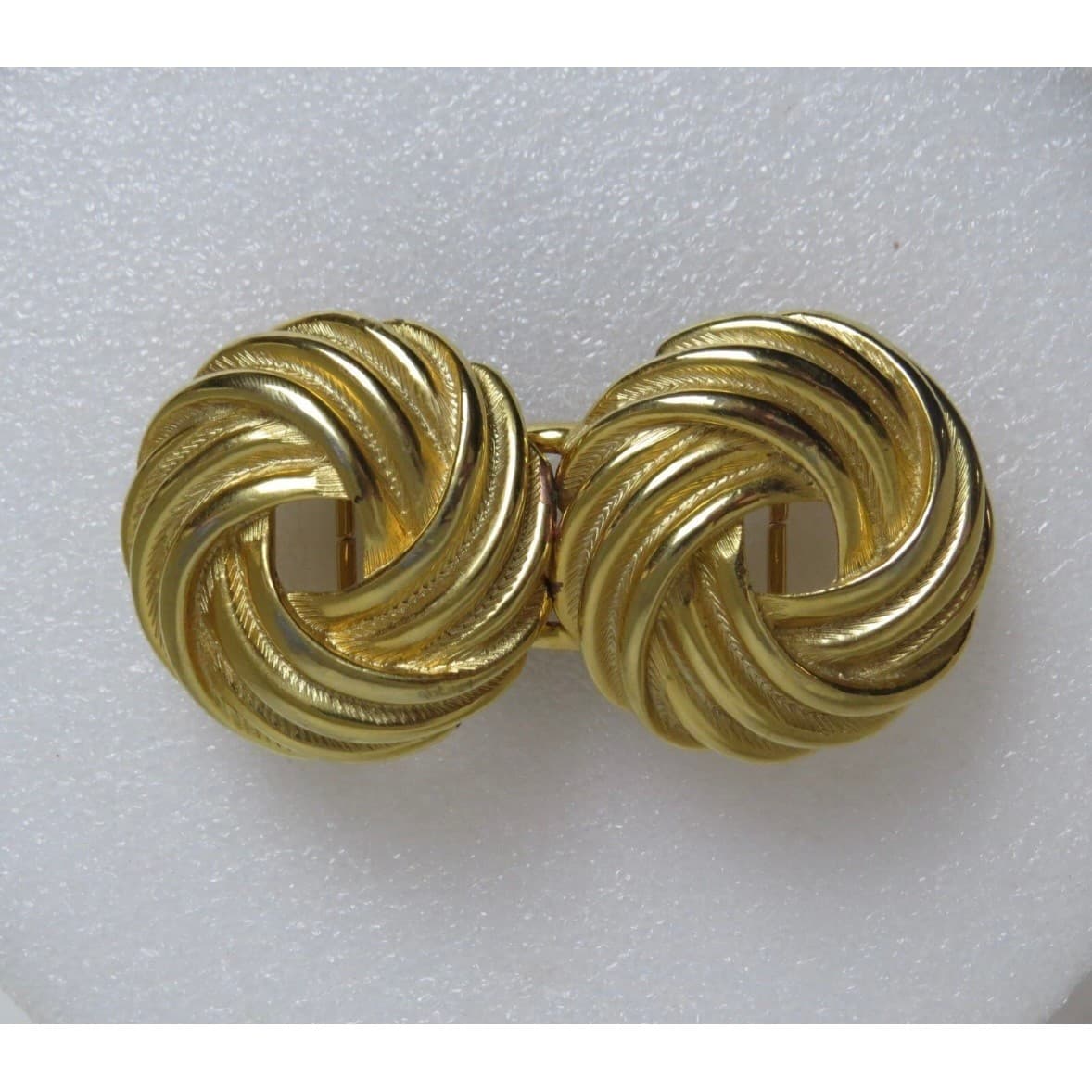 Douglas Paquette Vintage Gold Tone Textured Swirl Interlocking Belt Buckle Set