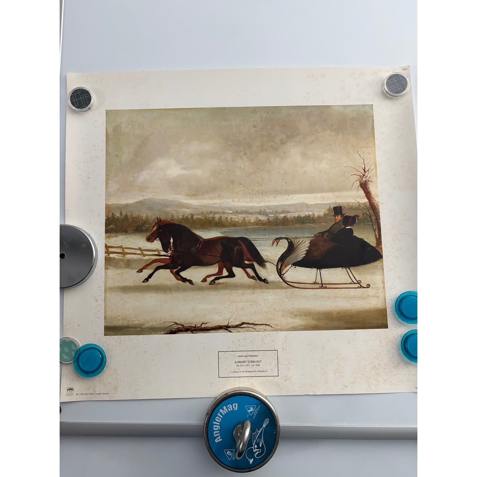 New York Graphic Society A Smart Turn-Out Winter Sleigh Art Print 1996 18x17