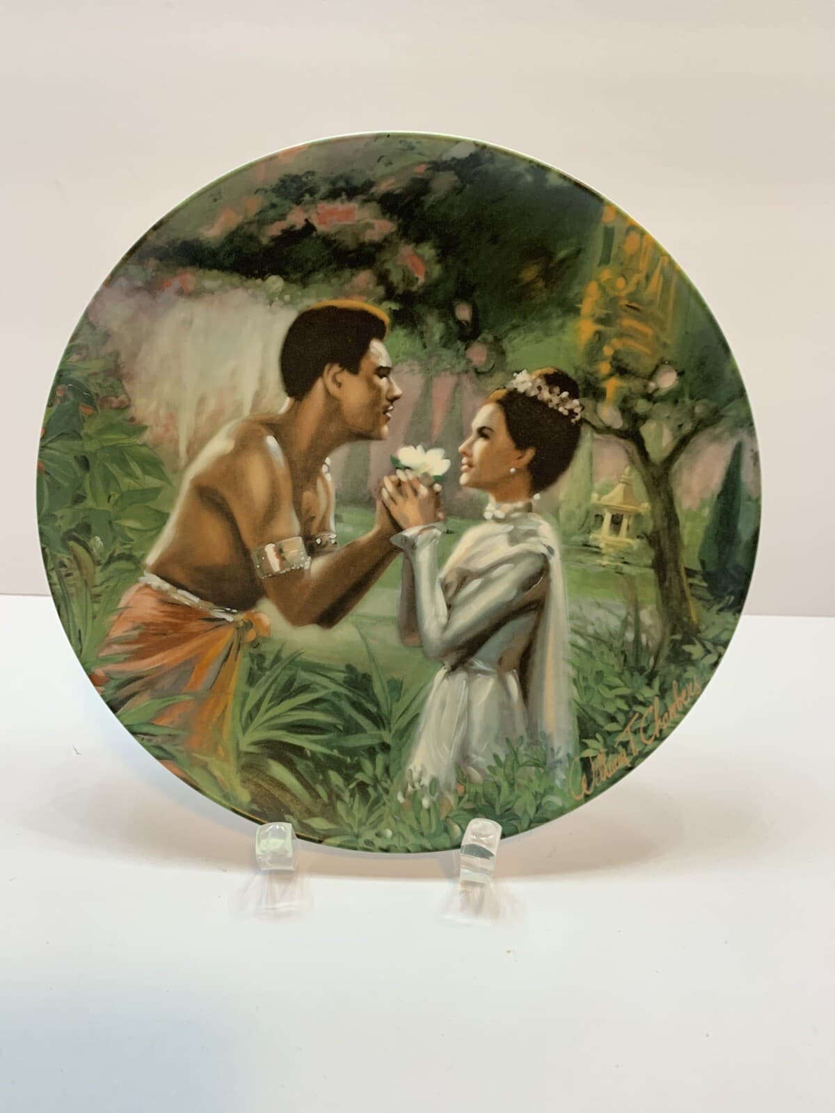 1985 Collector Plate WE KISS IN A SHADOW 4th/4 in The King and I Series w/CoA