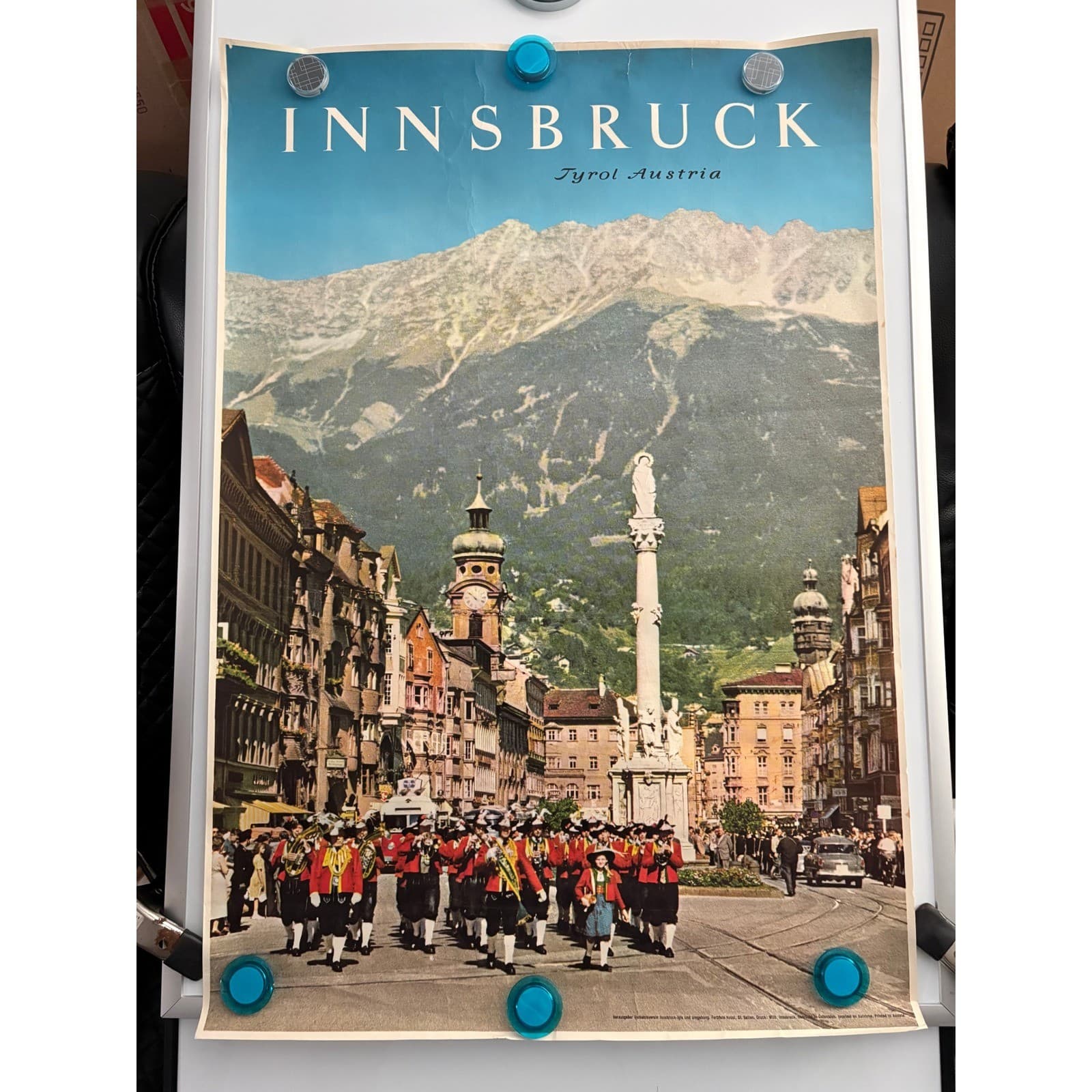 Vintage Innsbruck Tyrol Austria Travel Poster Alpine Mountain Scene Print