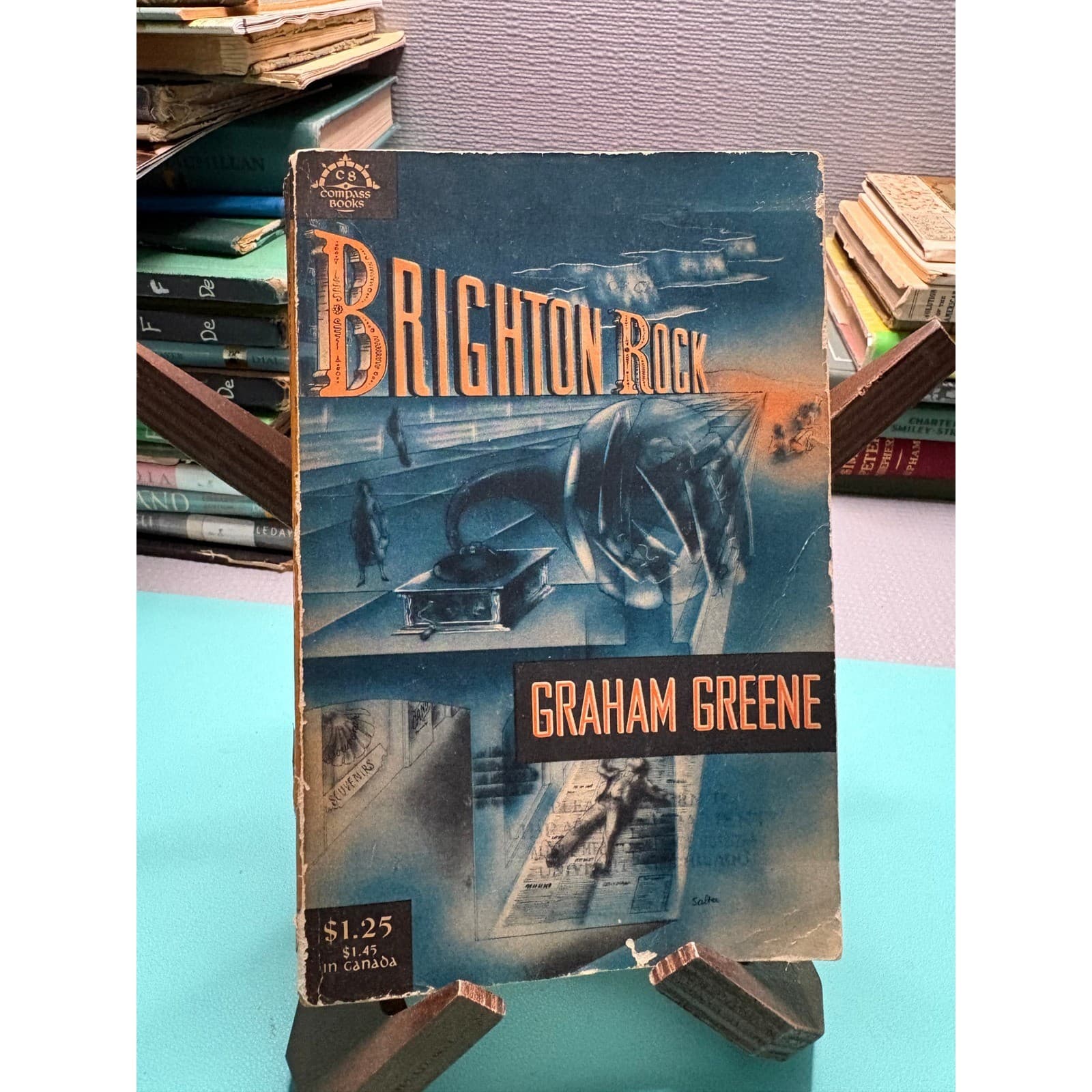 Brighton Rock Graham Greene 1956 Compass Books Viking Press Vintage Paperback