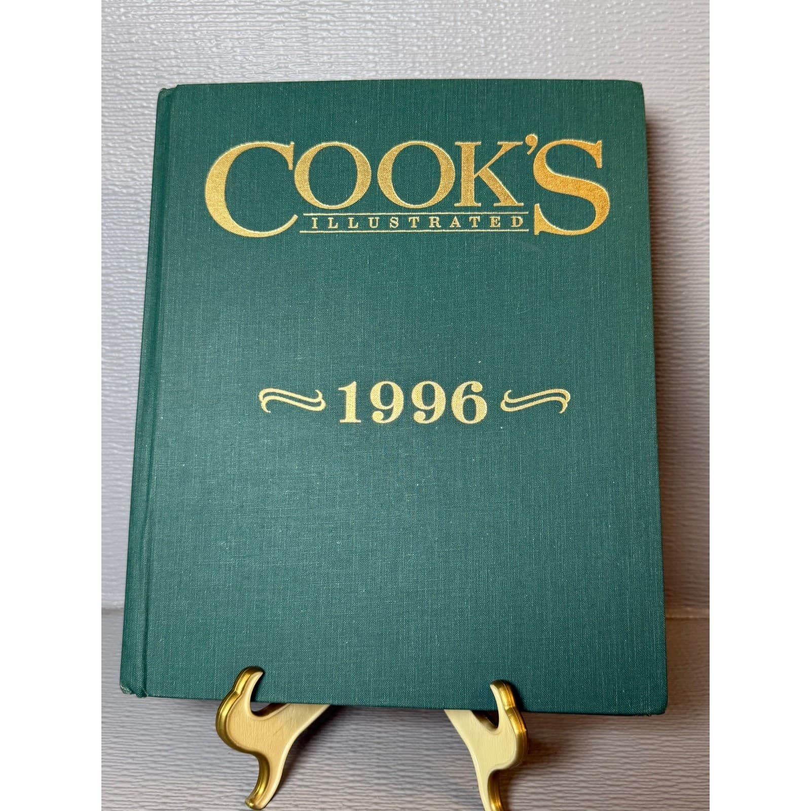 Vintage Cooks Illustrated 1996 Annual Bound Anthology Hardcover Green Gold Gilt