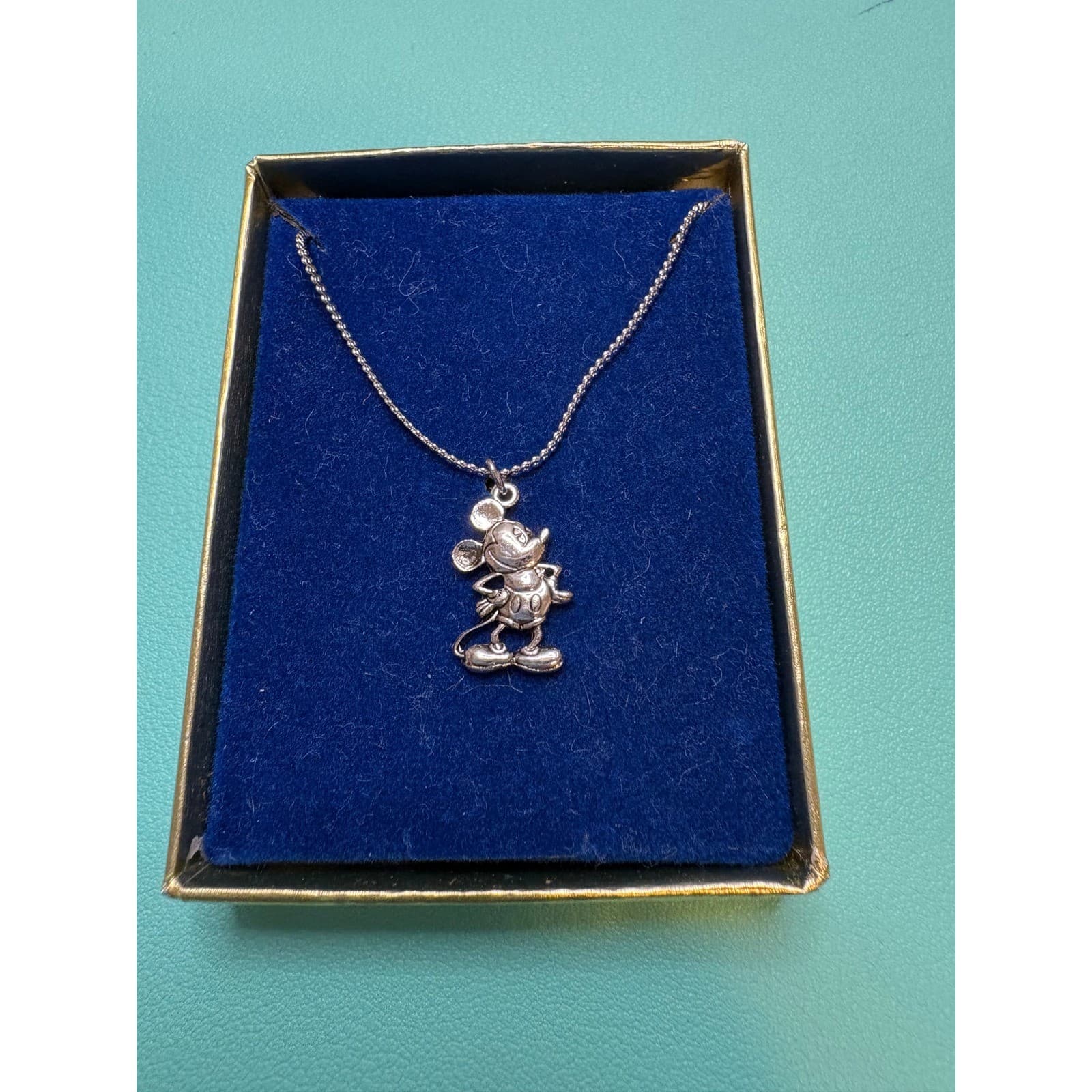 Disney Mickey Mouse Sterling Silver Pendant Necklace with Original Box