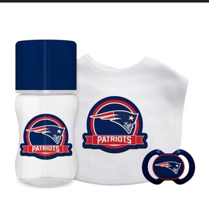 NFL New England Patriots Kickoff Collection, Baby Bib, Bottle and Pacifier