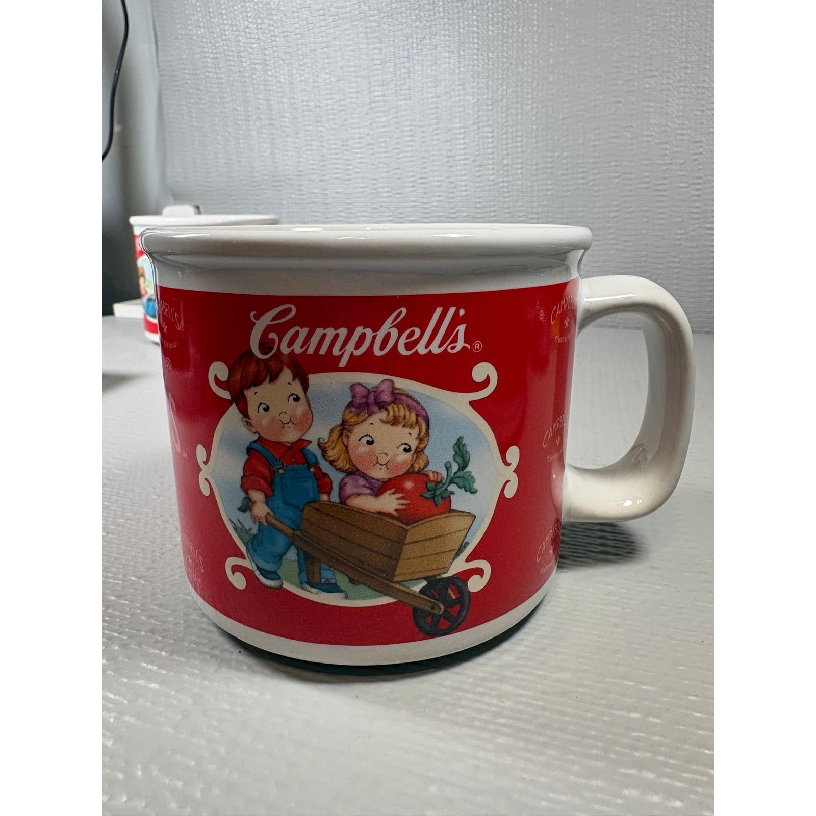 Campbells Soup Mug Houston Harvest 2002 Campbell Kids Red Ceramic 31981