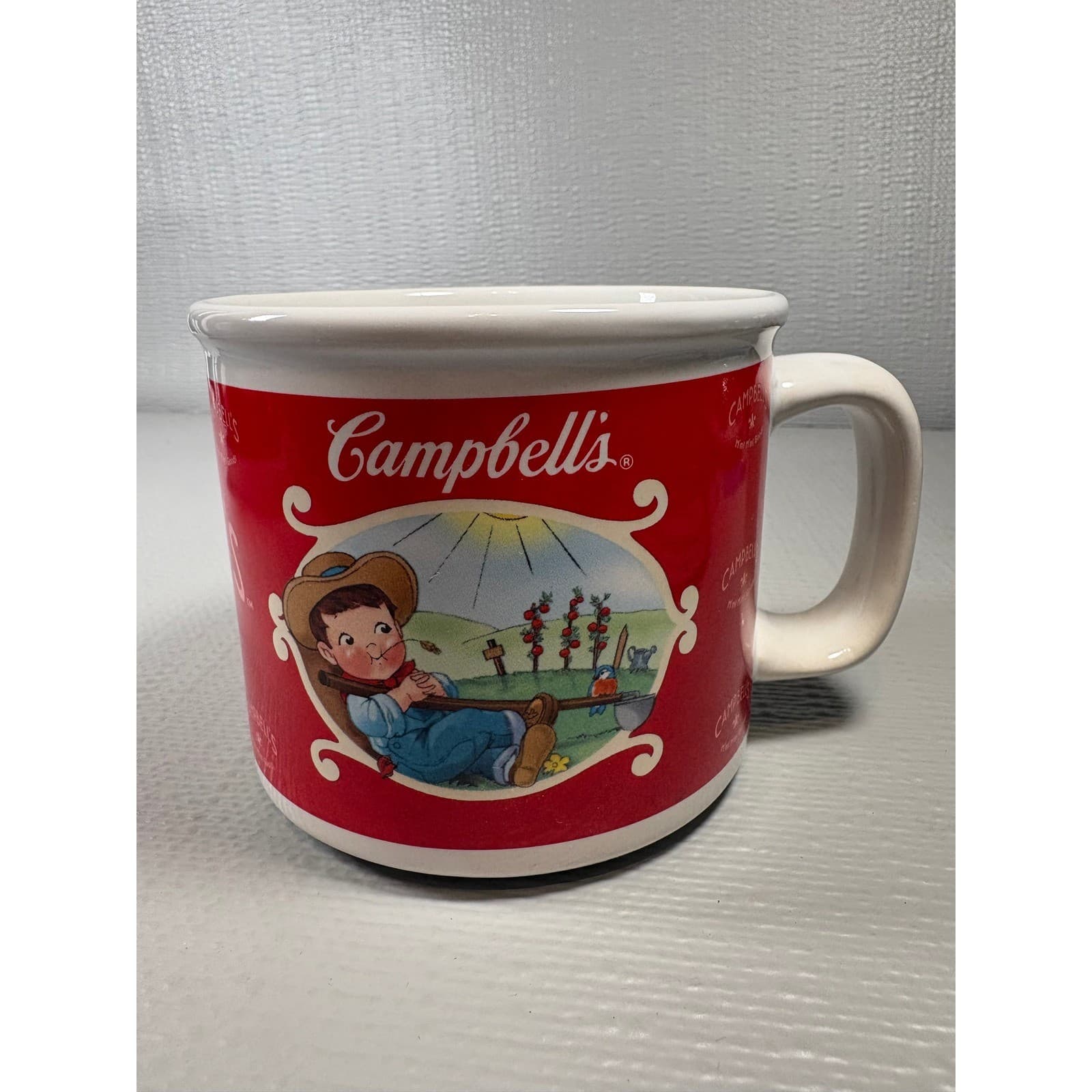 Campbells Soup Mug Houston Harvest 2002 Campbells Kids Red Ceramic Item 31881