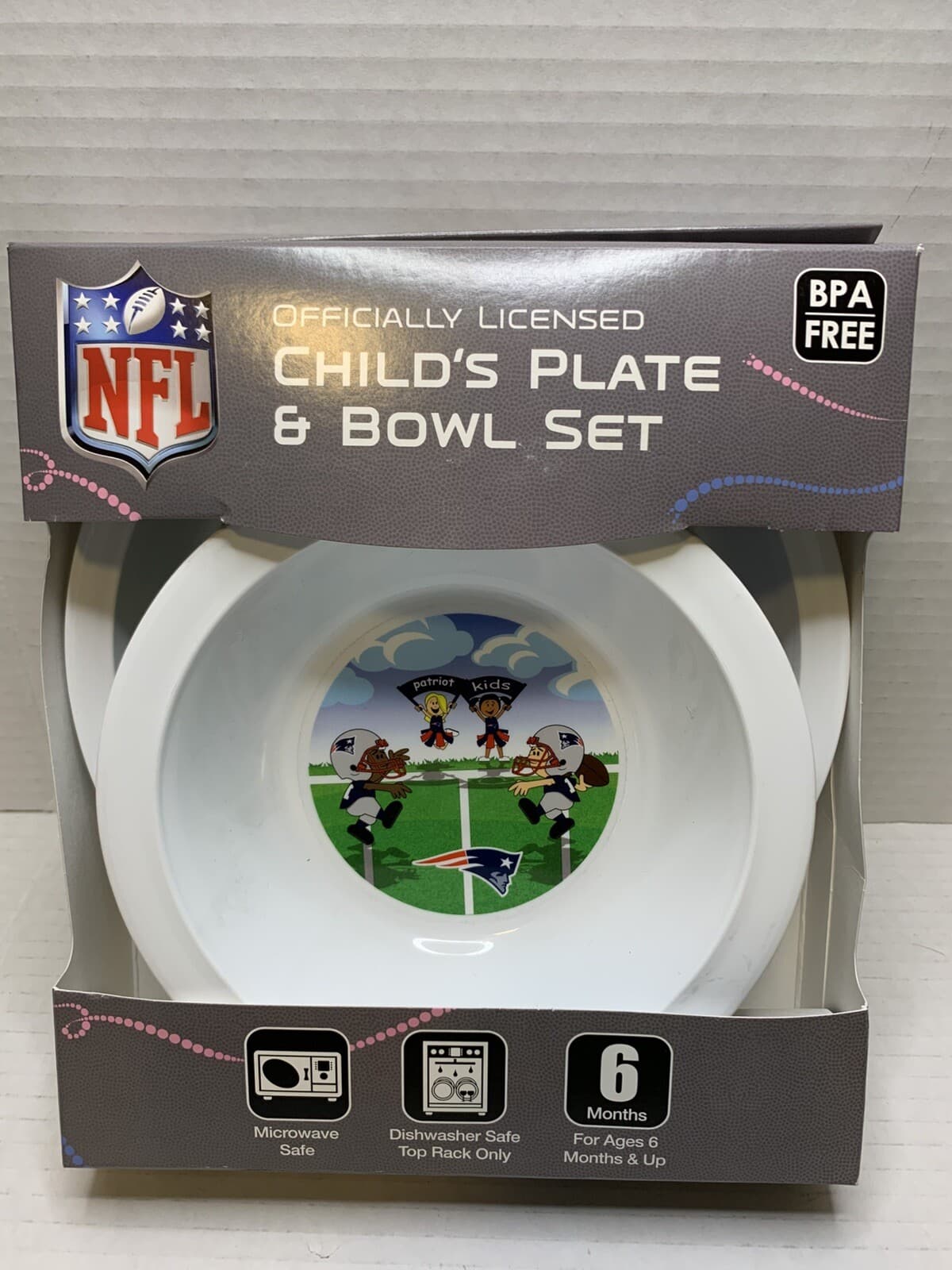 NFL New England Patriots Child's Plate And Bowl Set NFL kids