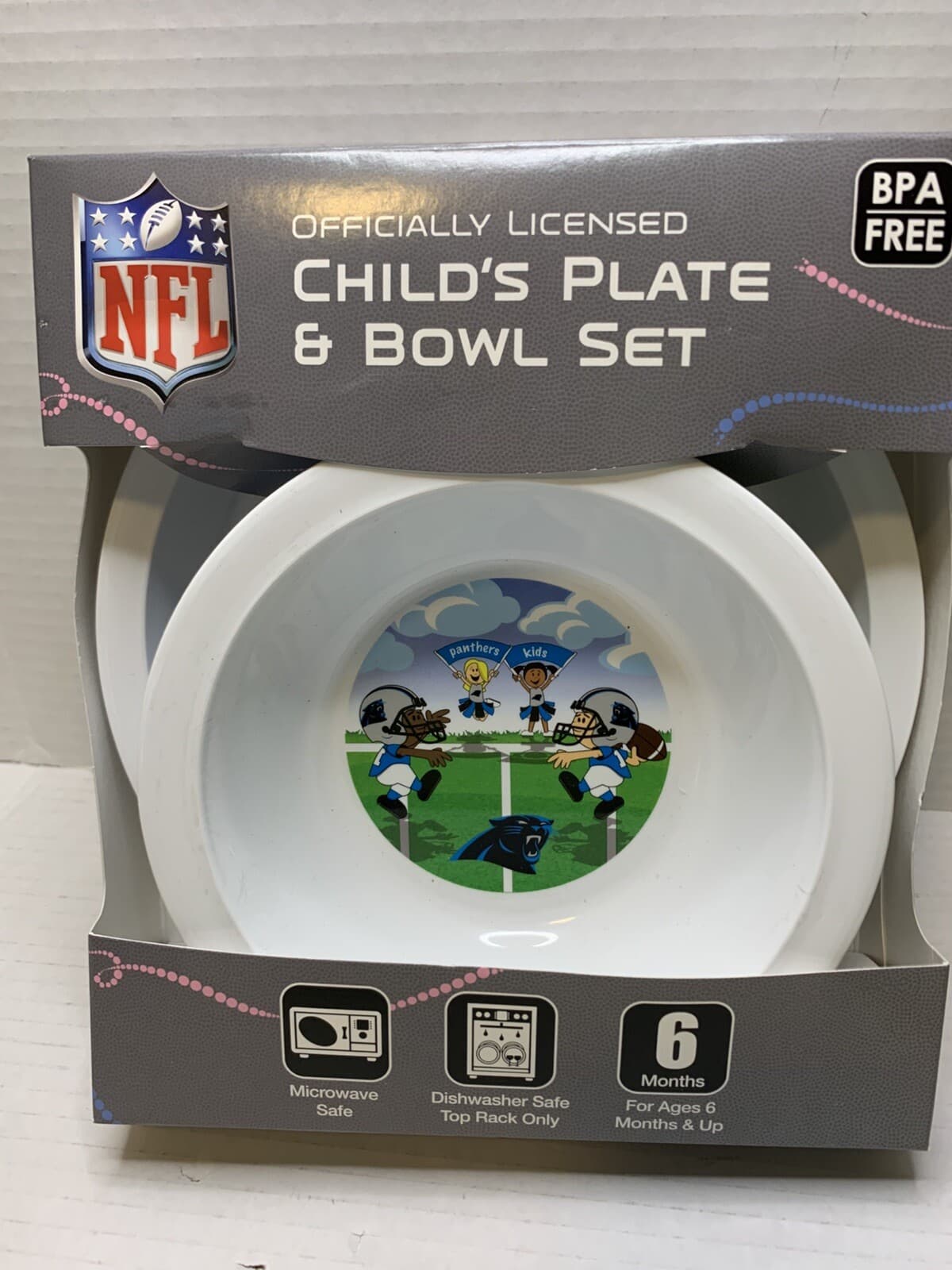 NFL Carolina Panthers Child's Plate And Bowl Set NFL kids