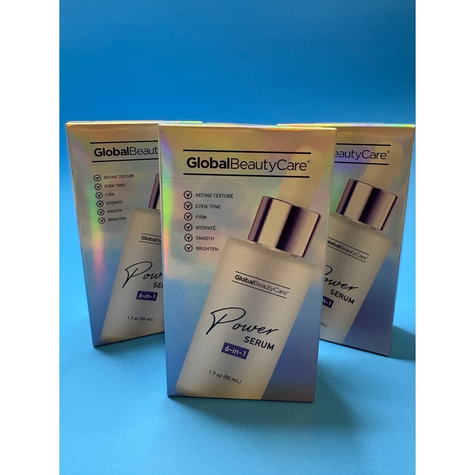 Global Beauty Care Power Serum 6-in-1 Skin Treatment 1.7 oz 50mL Lot of 3