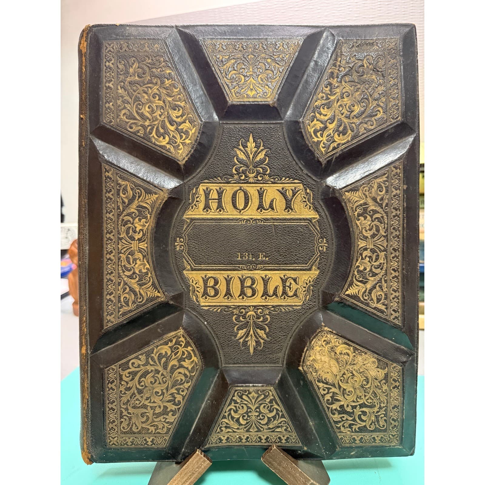 1876 Antique AJ Holman Combination Bible Prospectus Book Salesman Sample Leather