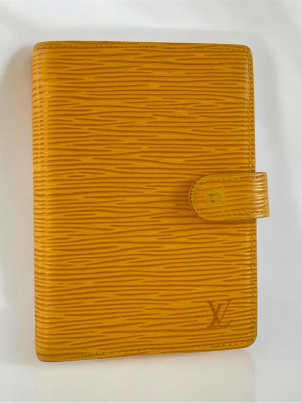 Louis Vuitton Vintage Epi Agenda PM Yellow Toledo Gold Planner Leather Cover