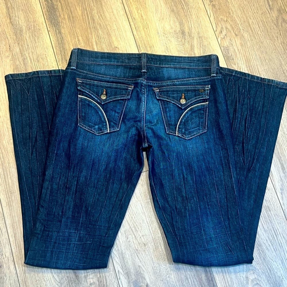 EUC 🎉 JOE’s Jeans ROCKER Dark Blue Long Low Waist Denim Blue Jeans W 29 L 34