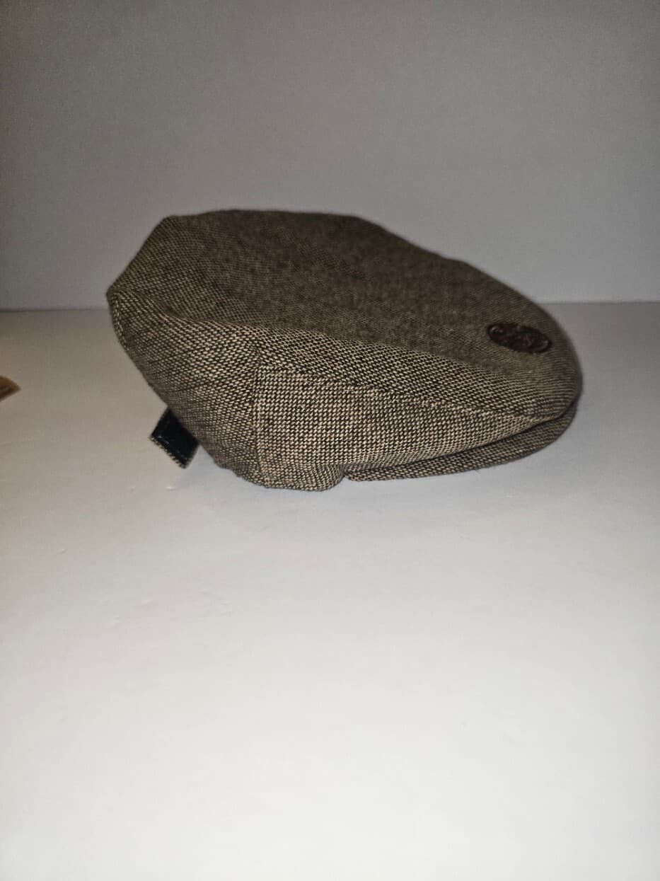 Patrick Francis Ireland Tweed Flat Cap Brown Cabbie Newsboy Hat (Large)