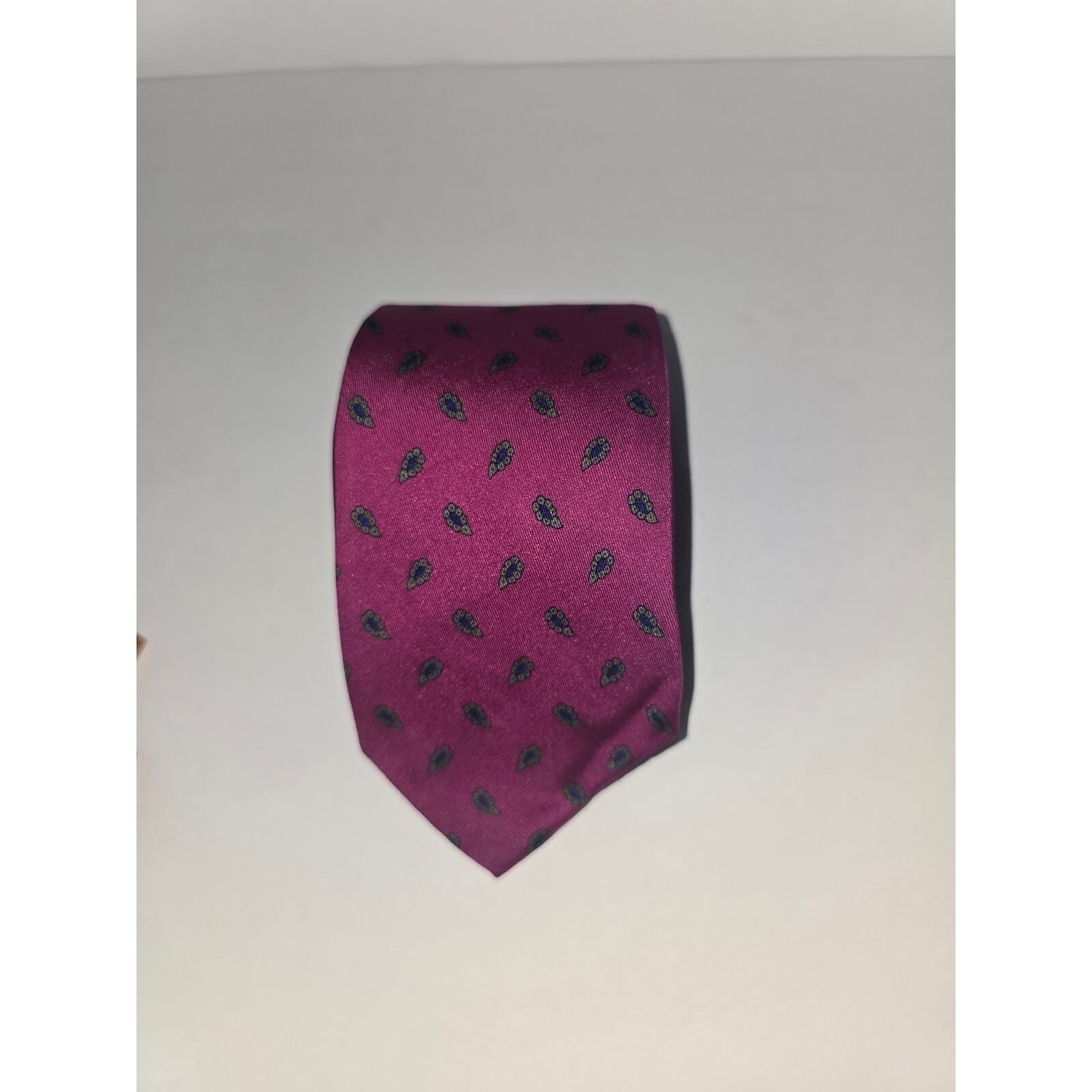 Robert Talbott Eljo's University of Virginia Silk Tie Purple Paisley Floral Ivy