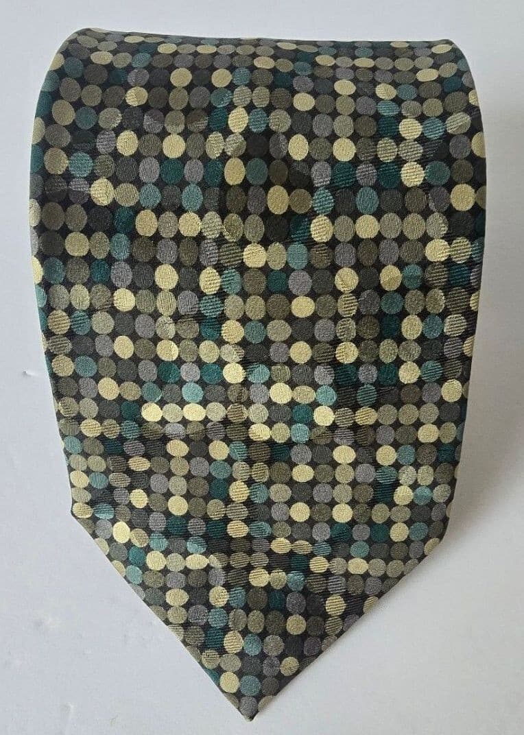 Vintage Unlisted Kenneth Cole Geometric Polka Dot Abstract Mosaic Mens Necktie