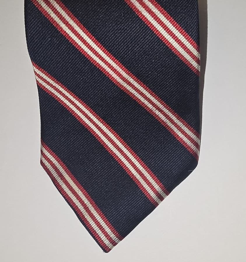 Pierre Cardin Vintage 100% Silk Striped Men's Necktie - Navy / Red