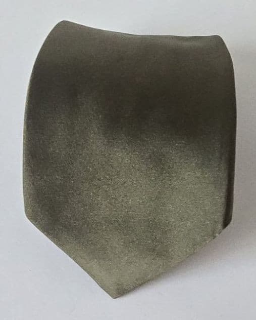 Vintage Barneys New York Silk Tie Olive Green Made in Italy Solid Necktie