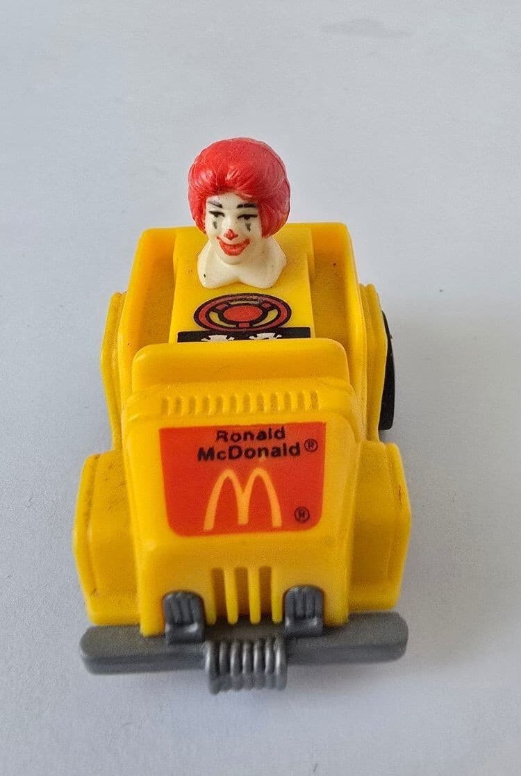Vintage McDonald's Ronald McDonald Yellow Jeep Toy Car Collectible Model