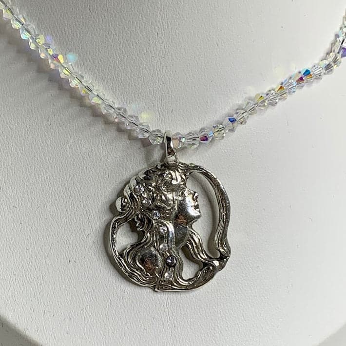 .999 Fine Silver Art Nouveau Inspired Pendant
