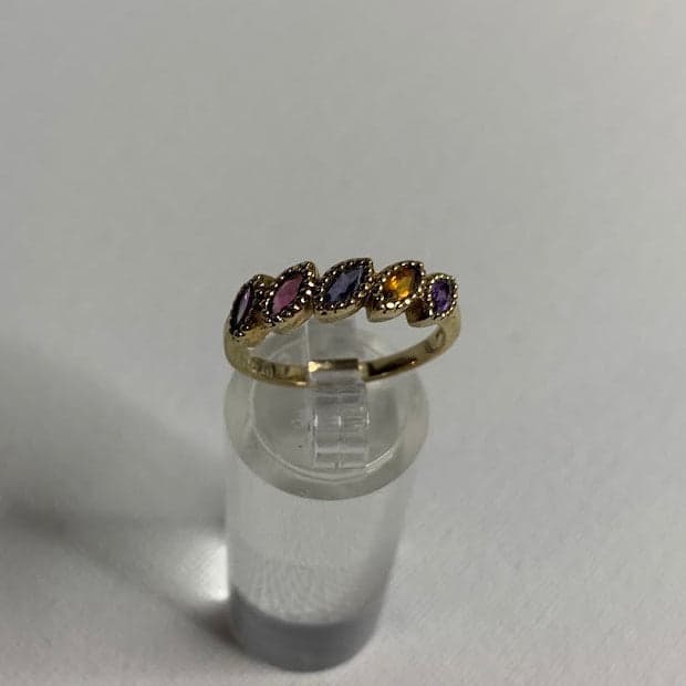 Vintage 10K Gold Multi-Gemstone Ring | 2.59g | Size 7