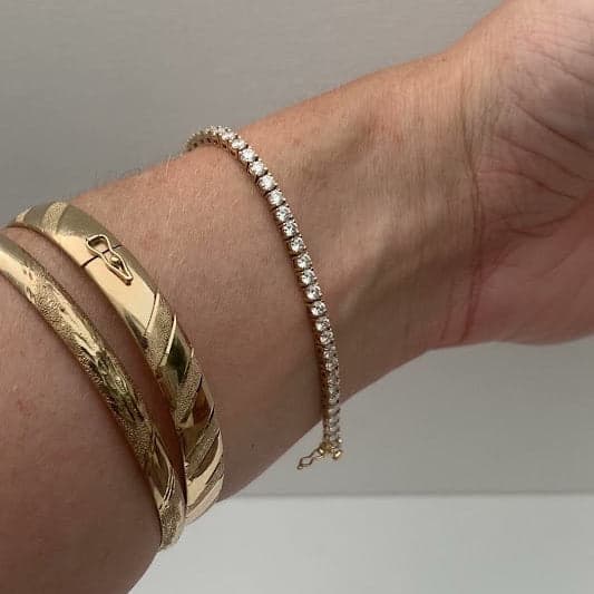10K Gold Moissanite Tennis Bracelet | 2.5mm | 7"