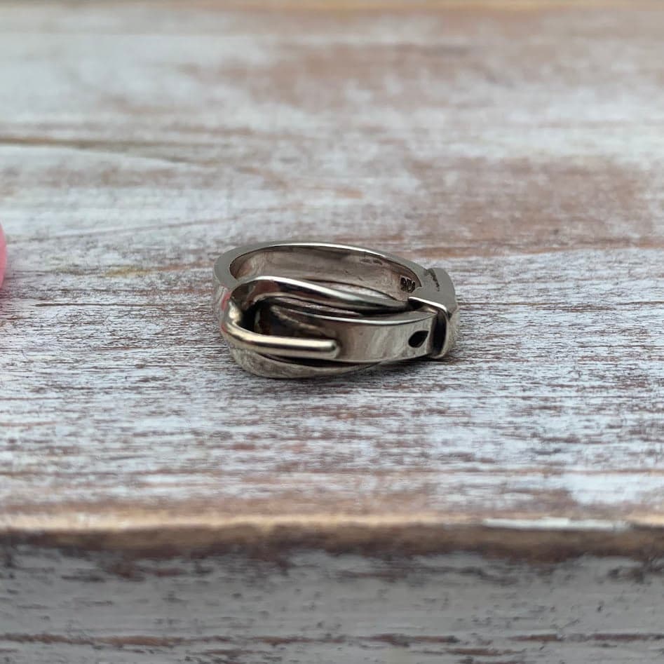 Vintage Heavy Sterling Silver Belt Buckle Ring | Size 5.75