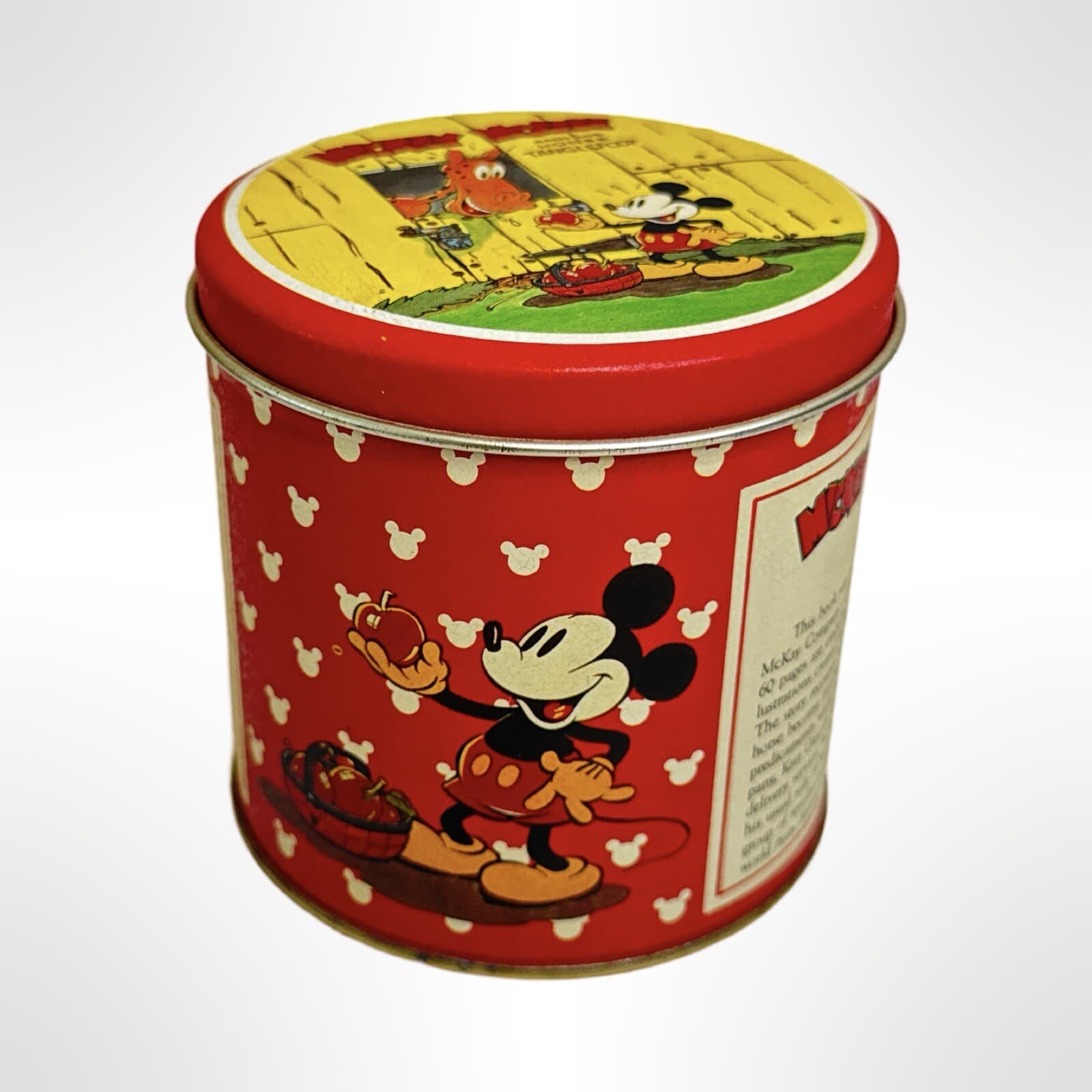 Disney's Mickey Mouse and His Horse Tanglefoot Small Tin Container Bristol Ware