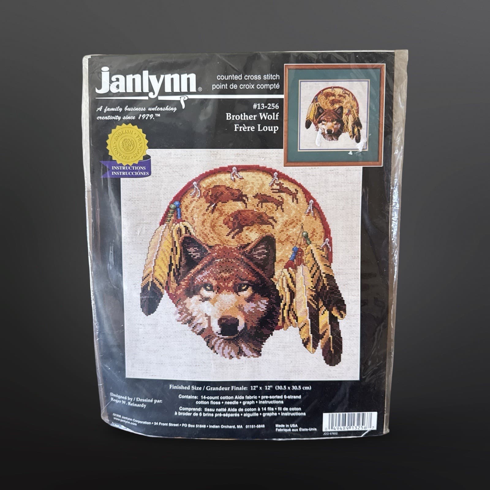 Janlynn Counted Cross Stitch Kit Brother Wolf Dreamcatcher Native Sealed 1998
