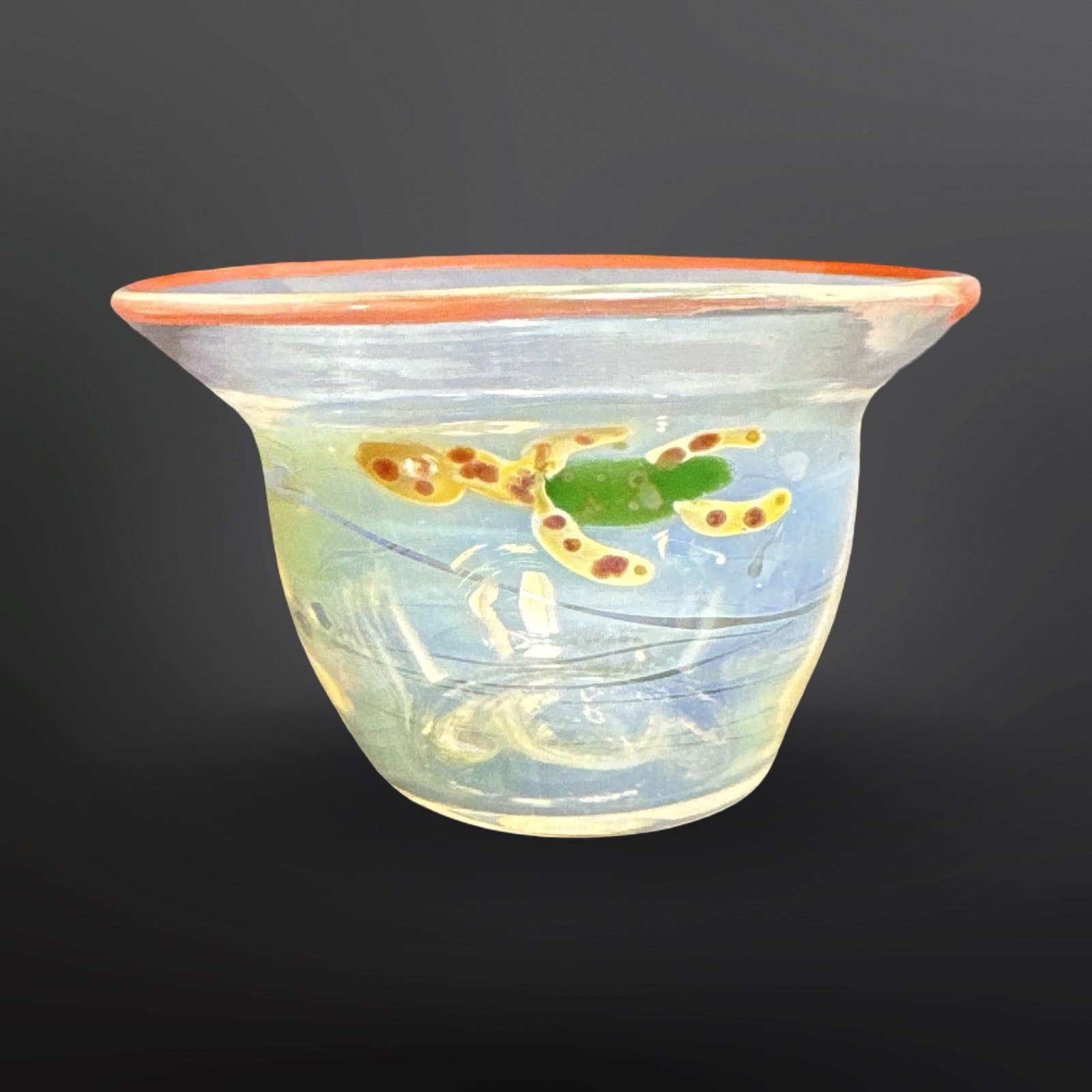 Handblown Glass Small Bowl Sea Turtle Otter Rotolante OT Glass Oregon