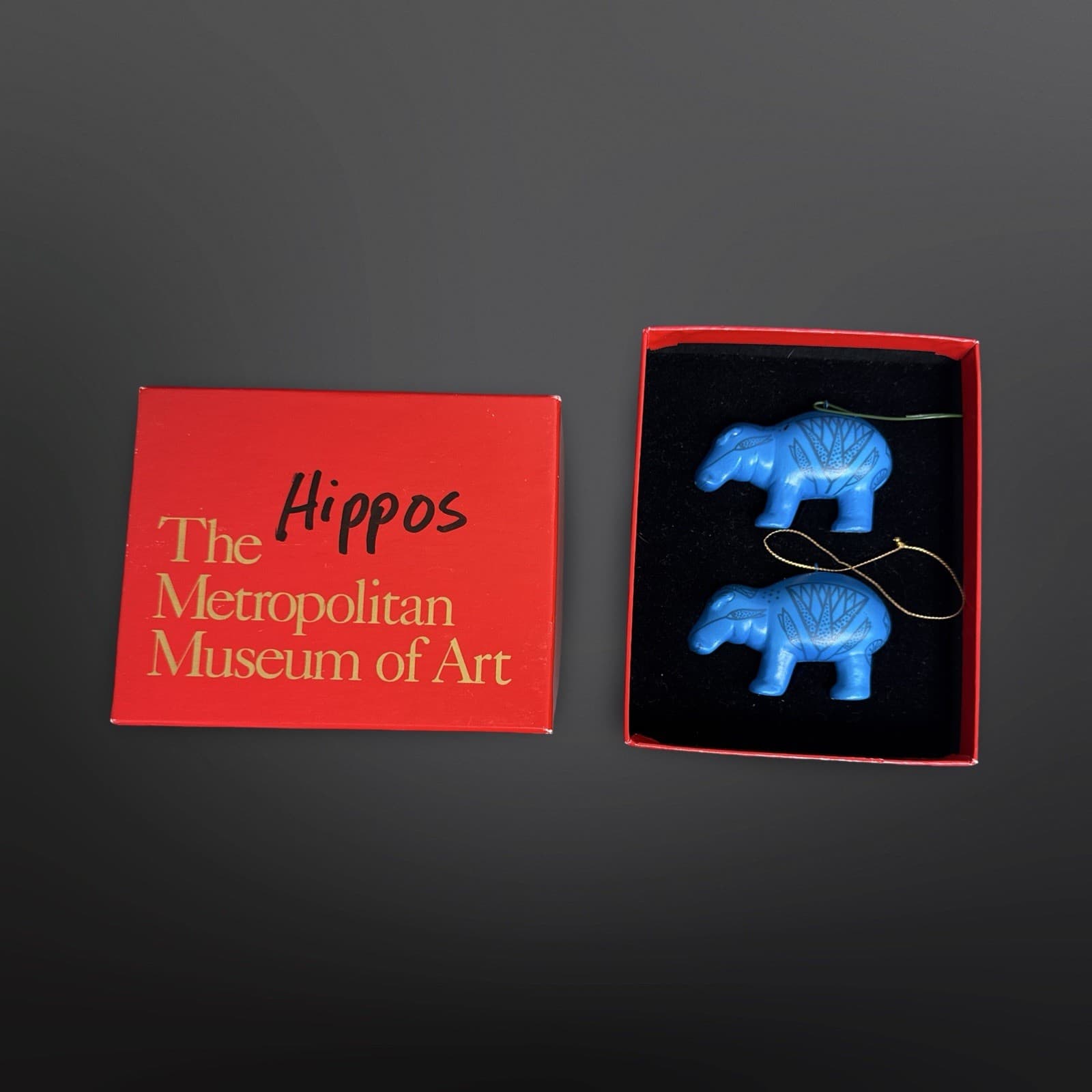 Metropolitan Museum Of Art William The Hippo Ornament Set Vintage 1992