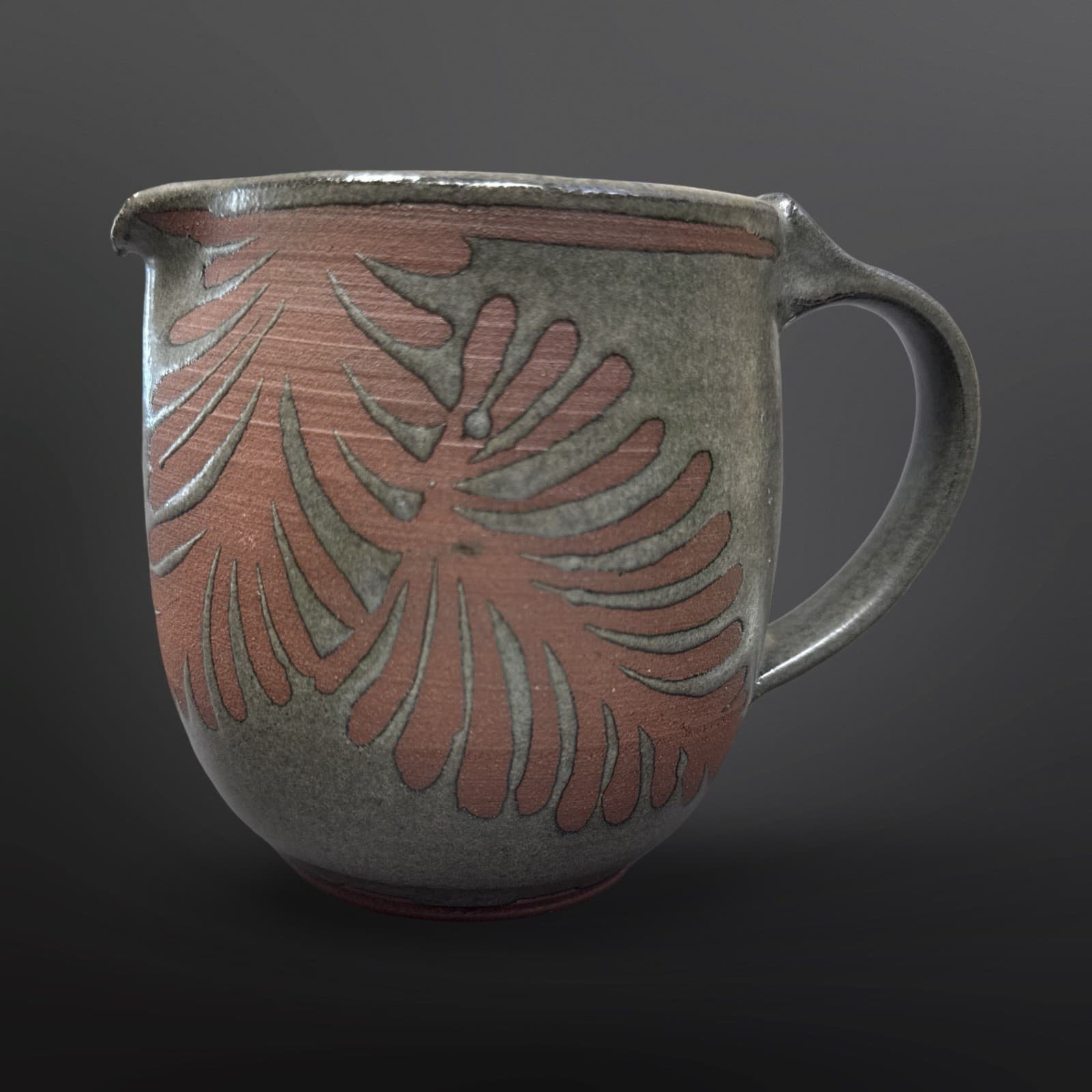 Vintage 1982 MARNI TURKEL Studio Pottery Small Pitcher Glaze Over Red Clay