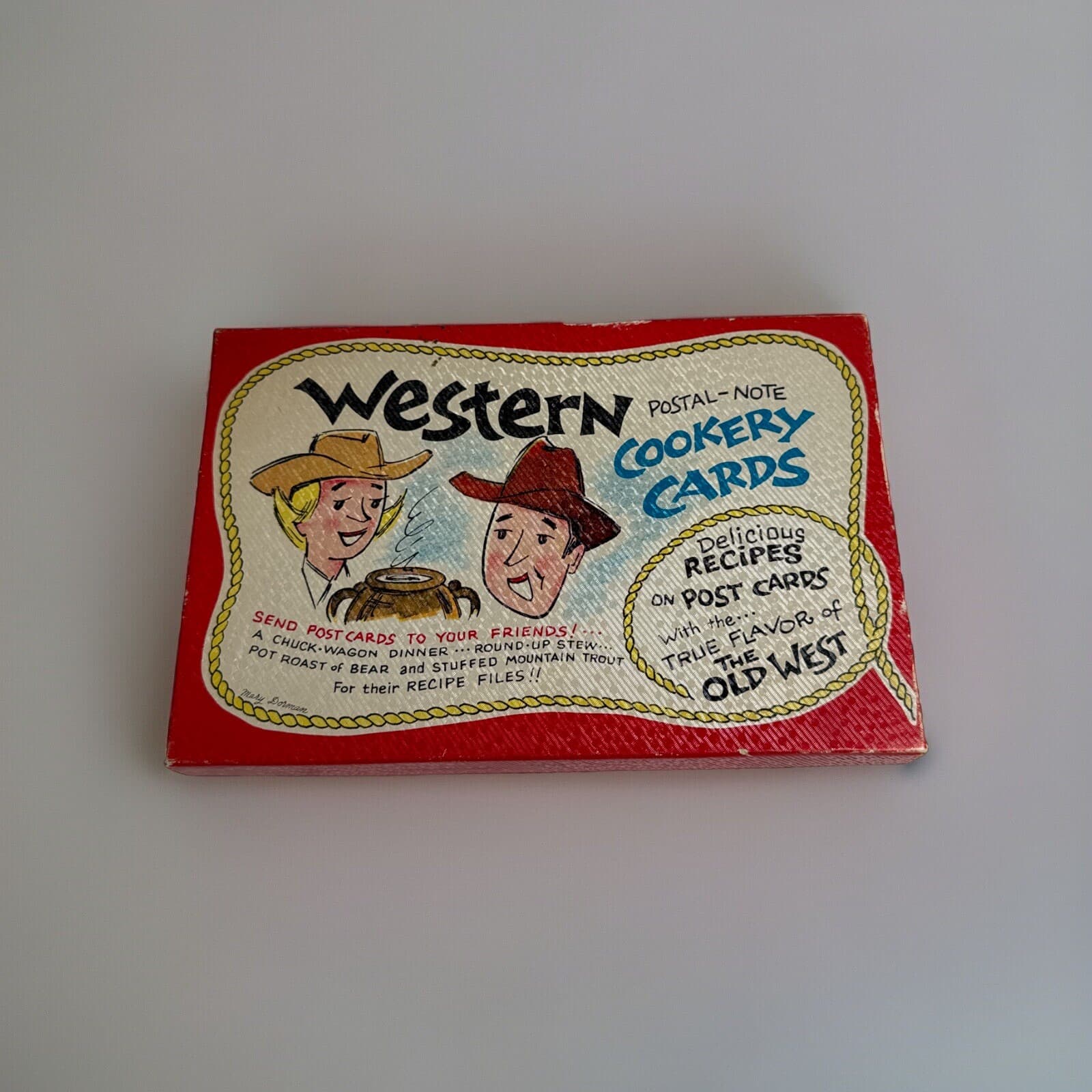 Vintage Western Postal-Note Cookery Cards Mary Dorman Silly Recipe Postcards