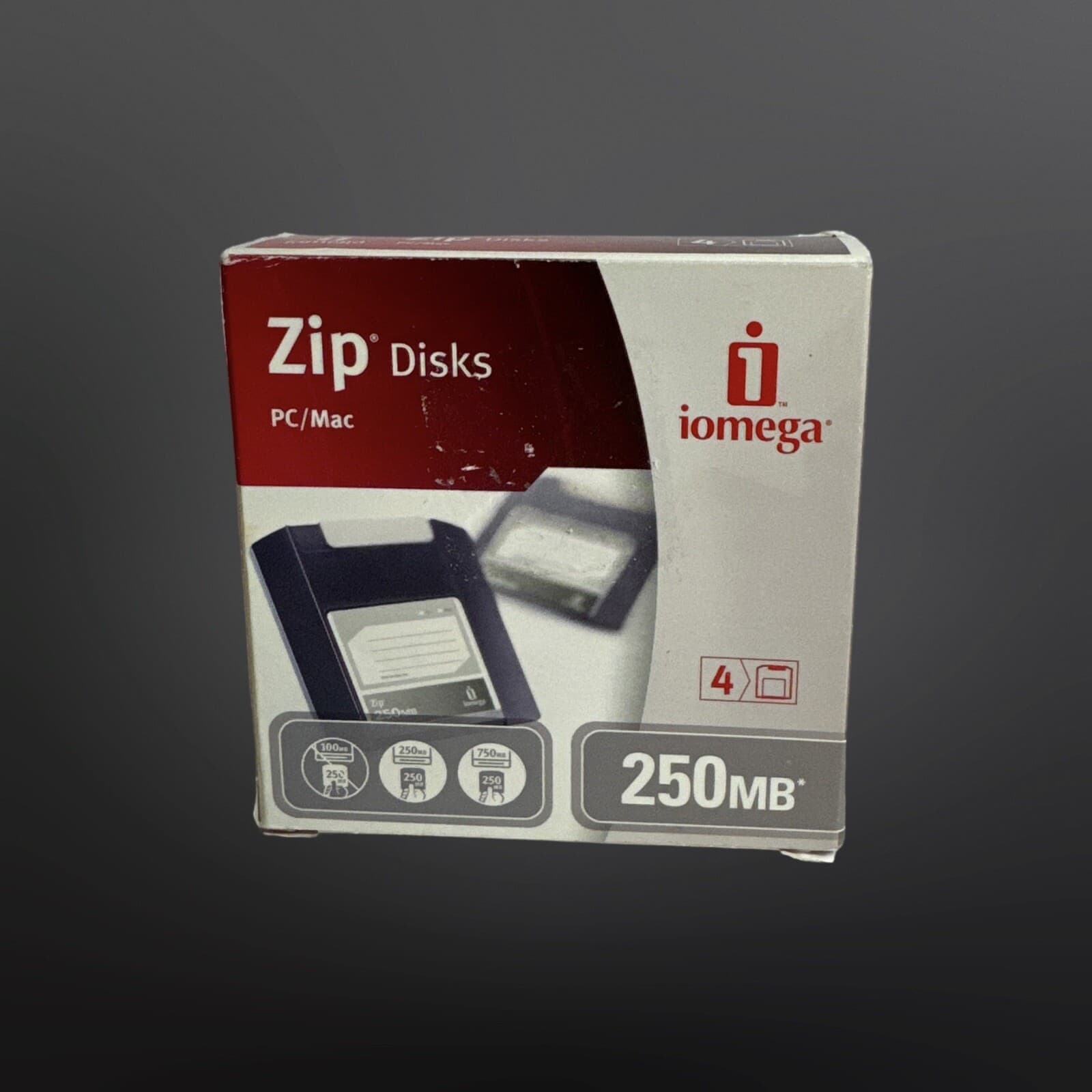 Iomega Zip Disks 250MB for PC MAC Pack Of 4 NOS