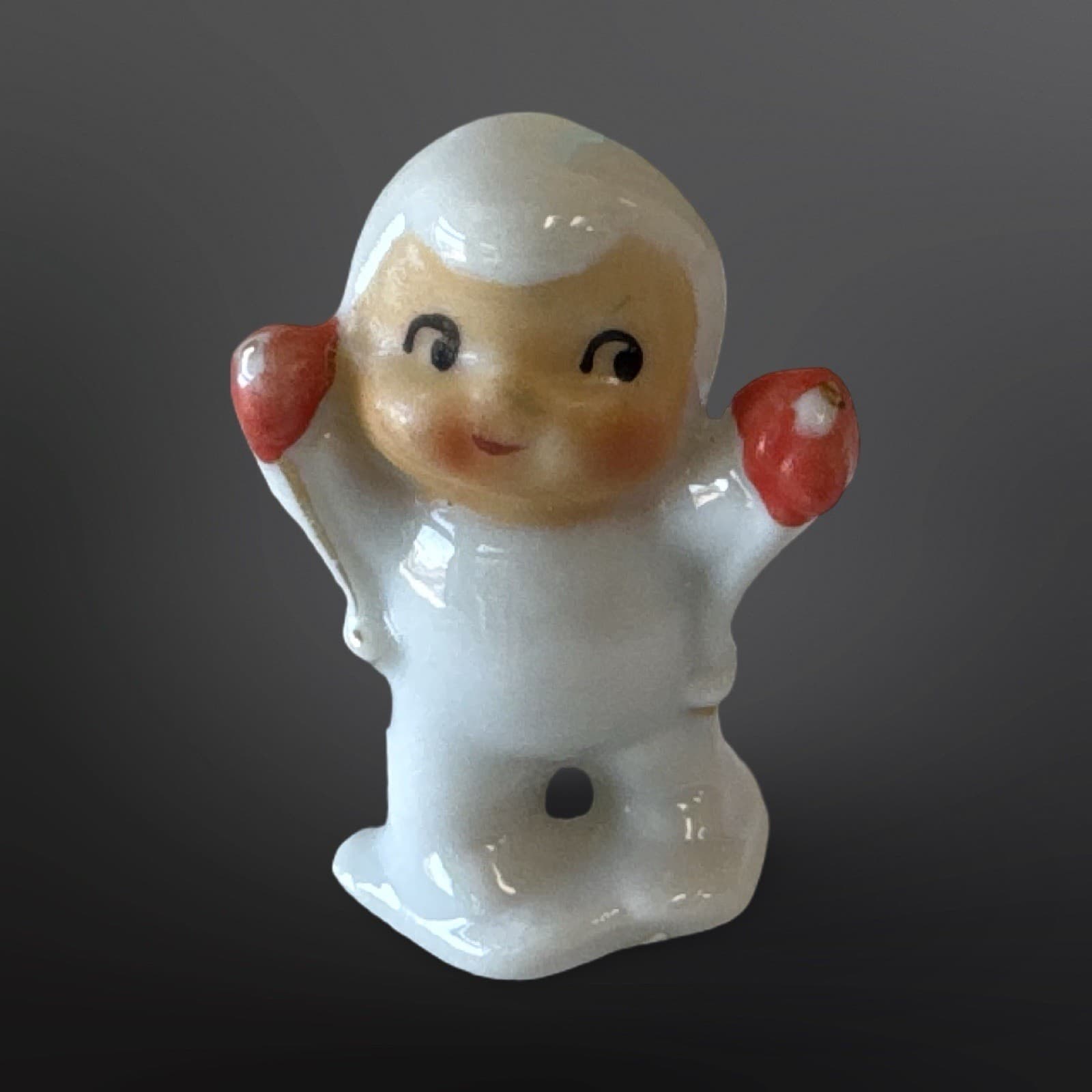 Holt Howard Snow Baby Ceramic Mini Porcelain Ornament Japan 1950s HTF