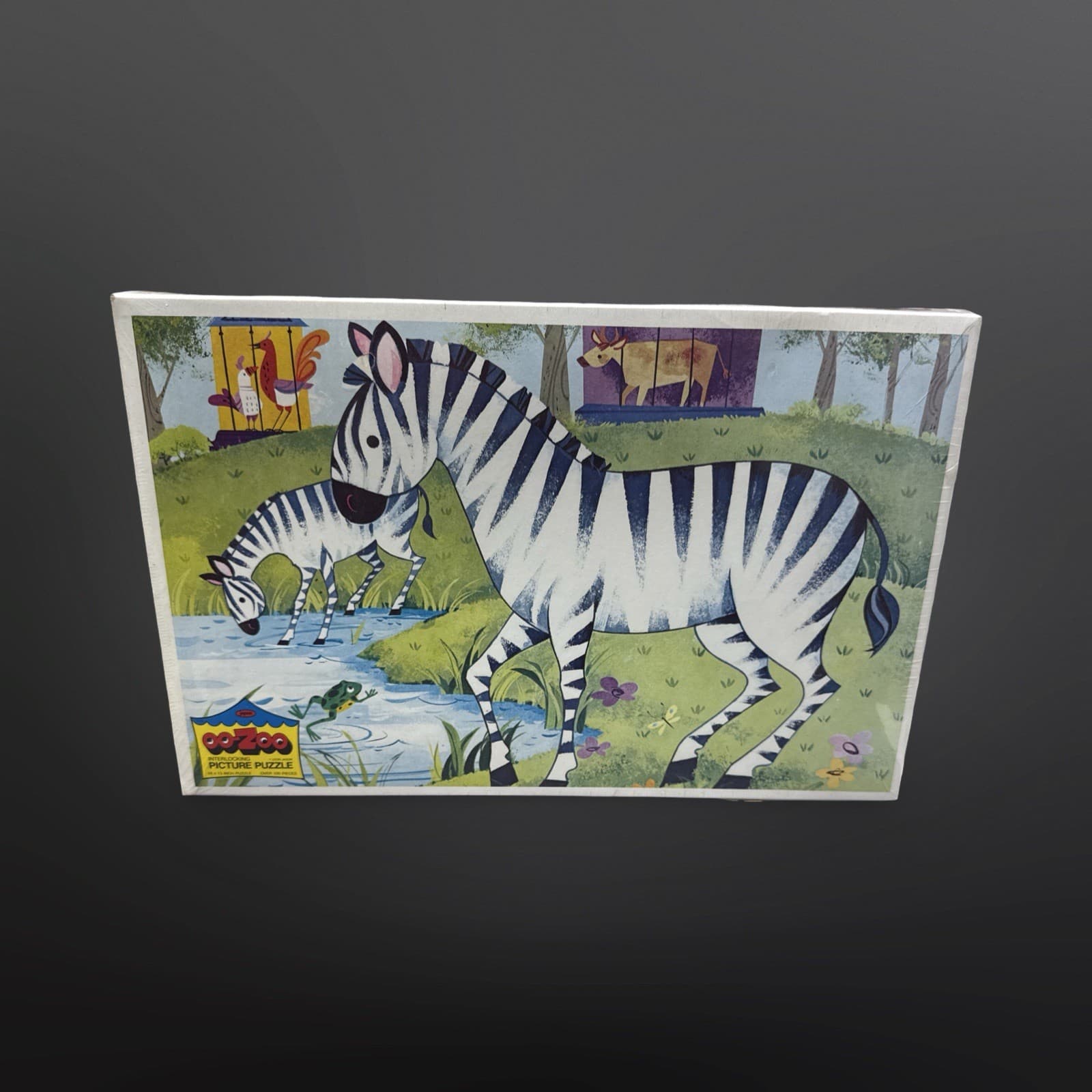 NEW Vintage Jaymar Oo-Zoo 100pc Zebras Interlocking Picture Puzzle SEALED