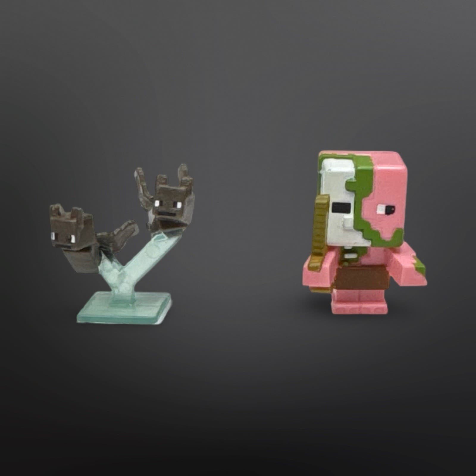 Minecraft Mini Figures Lot Of 2- Zombie Pigman And Bats Series 2