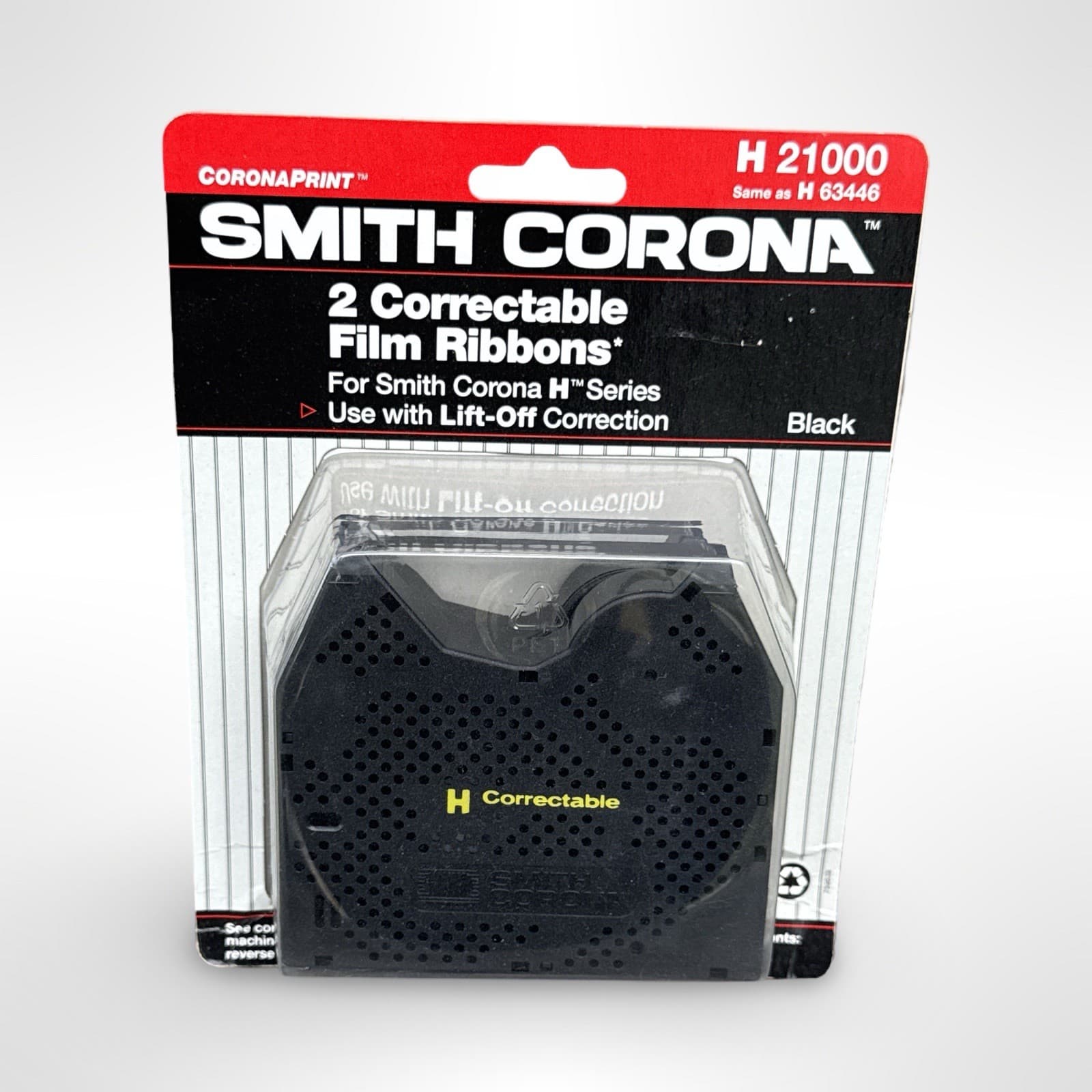 2 Pack New Genuine Smith Corona H Series 21000 Correctable Typewriter Ribbon