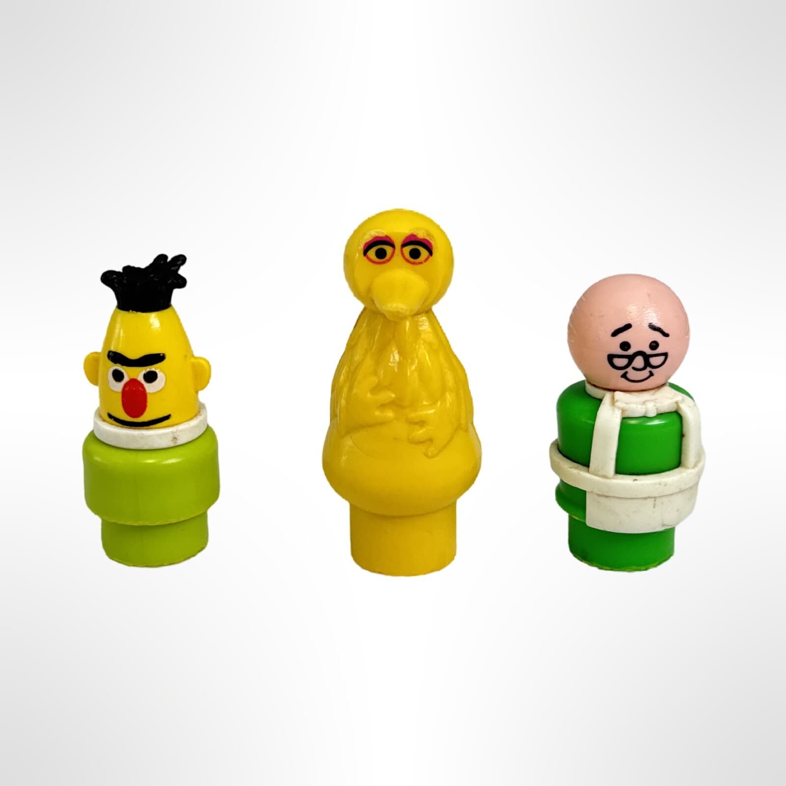 Vintage Fisher Price Little People Sesame Street Lot Big Bird Mr Hooper Bert