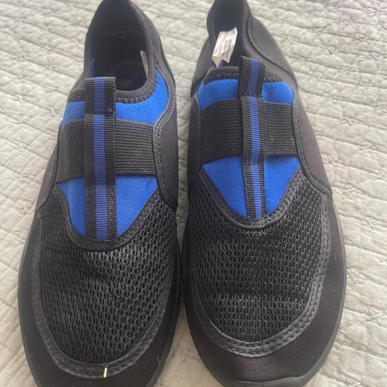 Toddler Slip-On Water Shoes Black Blue Size 6