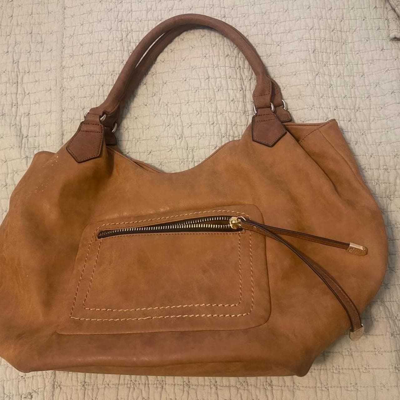 Large Brown Faux Leather Boho Handbag