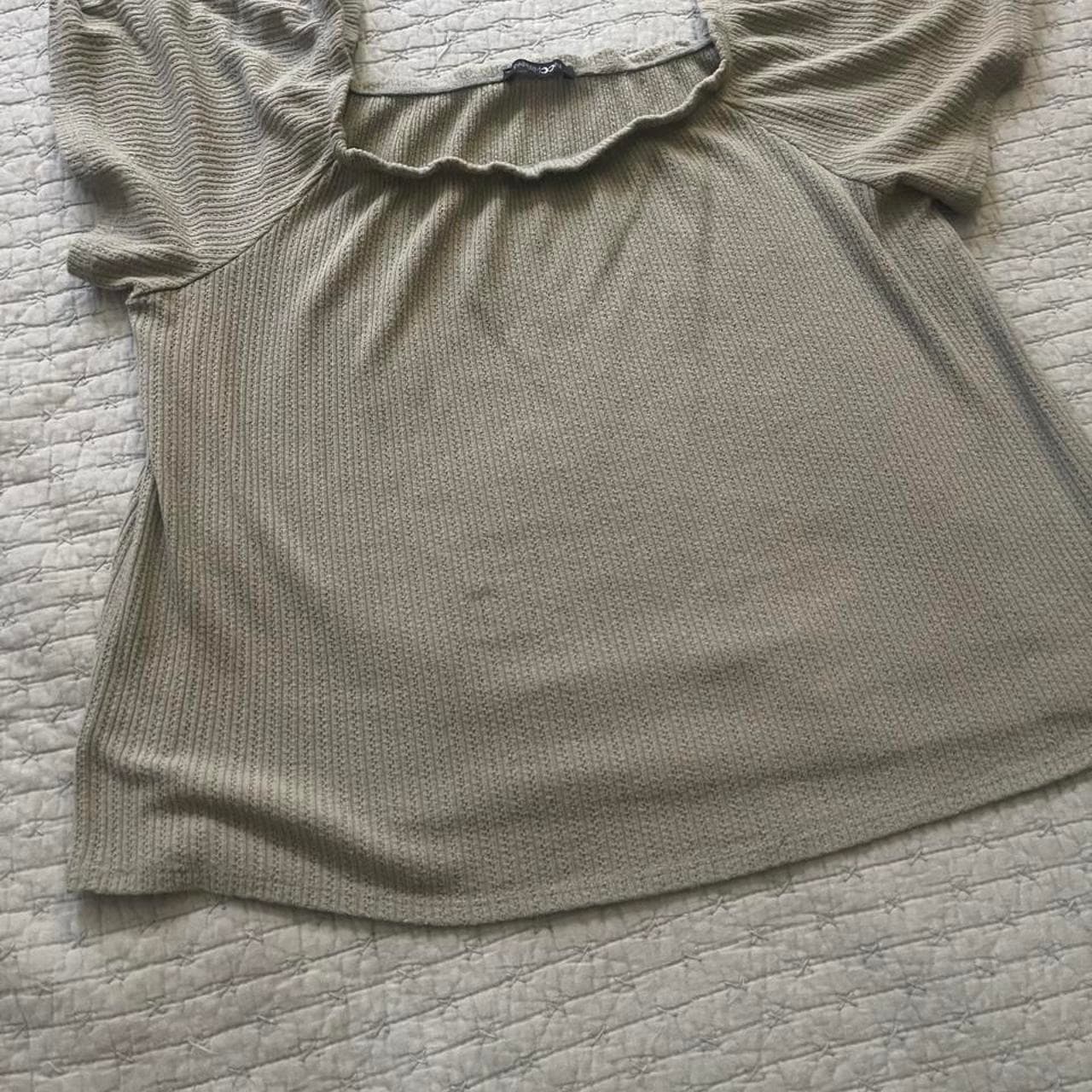 Papermoon olive green ribbed knit blouse #papermoon #ribbed