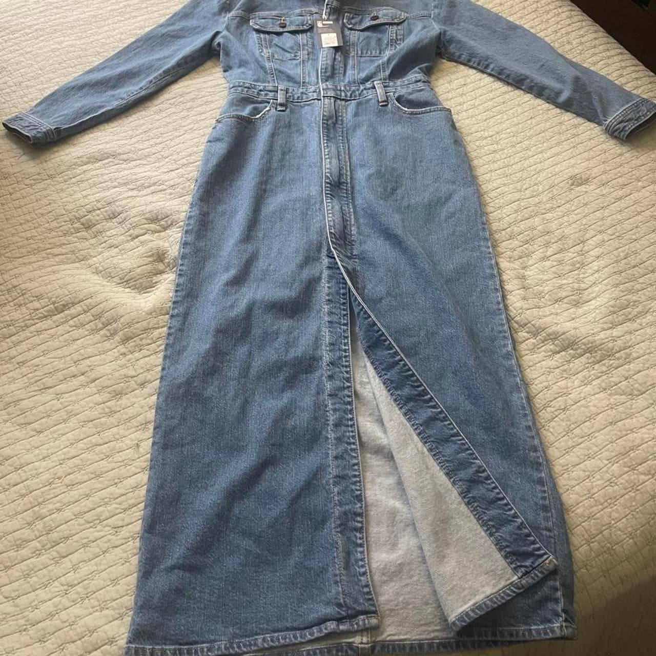 NWT Universal Thread blue denim maxi dress with a split size 6R #maxi #denim #dress #newwithtags