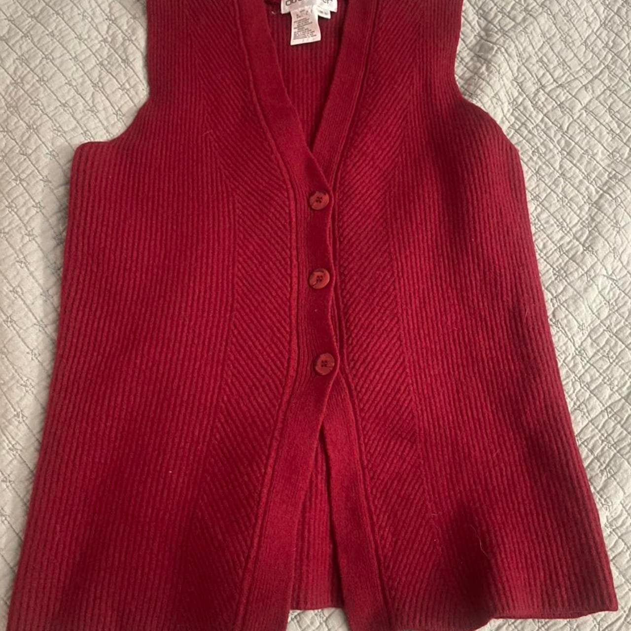 Outlander red button up vest Size L #knitwear #vests #red