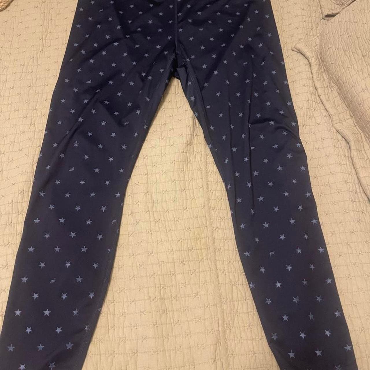 Fabletics Navy Leggings with Light Blue Star Pattern