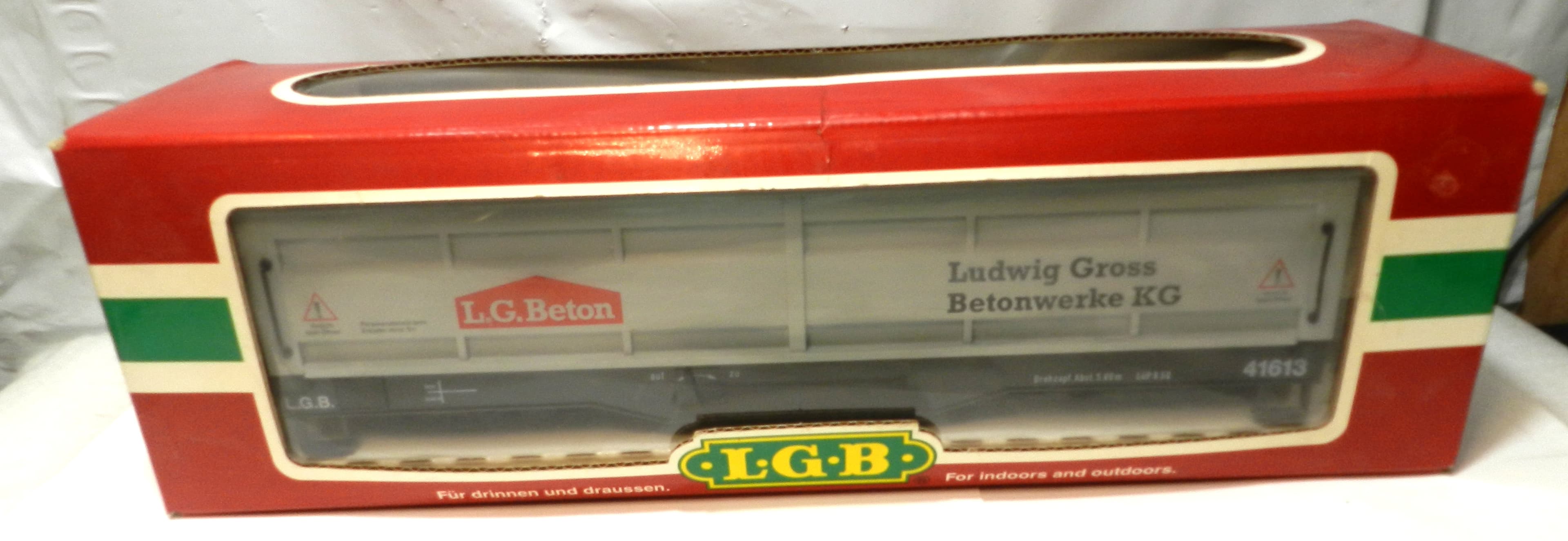 LGB 41613 L.G. Beton Manual Unloading Gondola Train Car G Scale Side Dump (P11K)