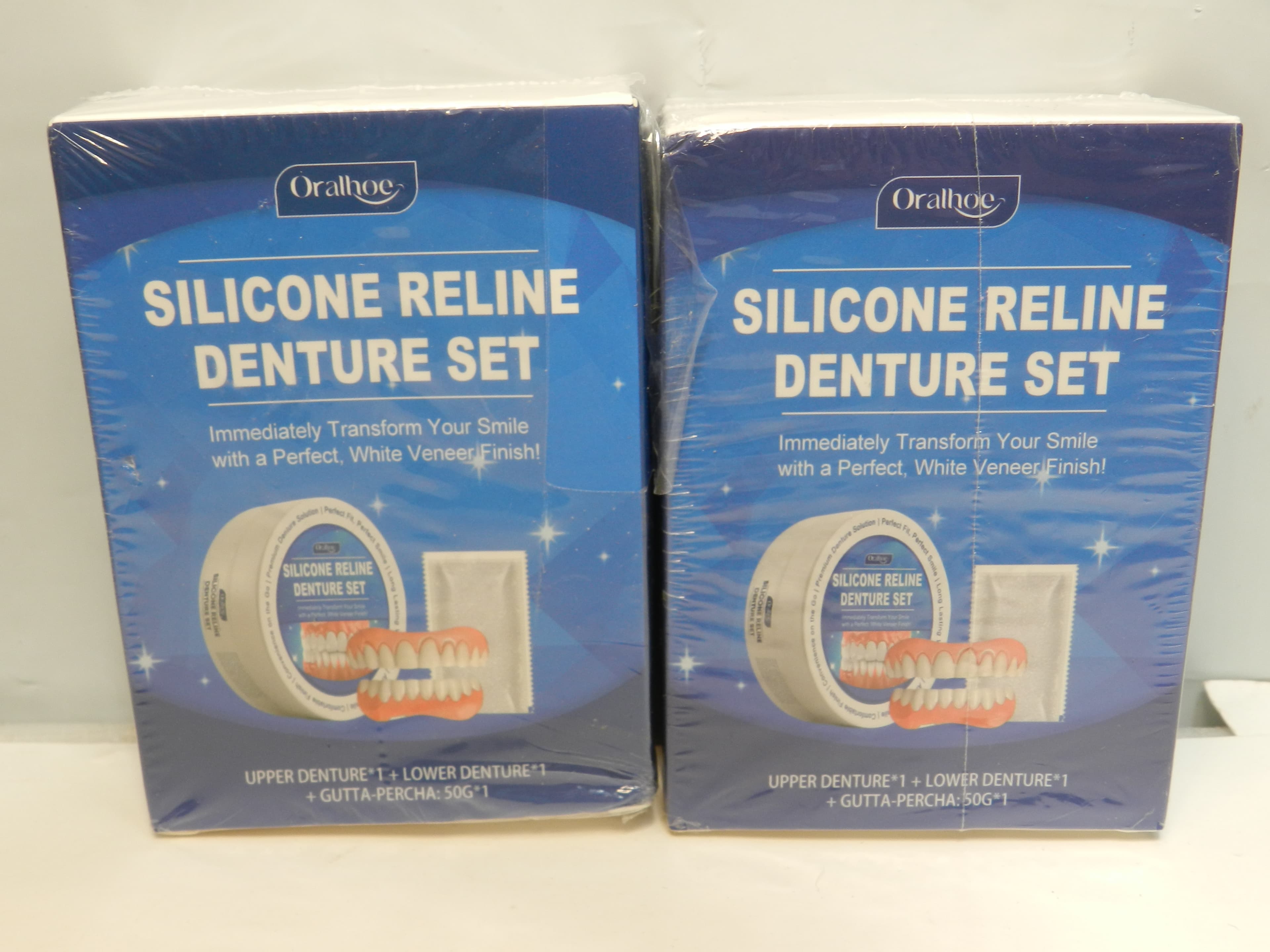 2 Oralhoe Silicone Reline Denture Set Easy to Use 2 Kits (P14K)
