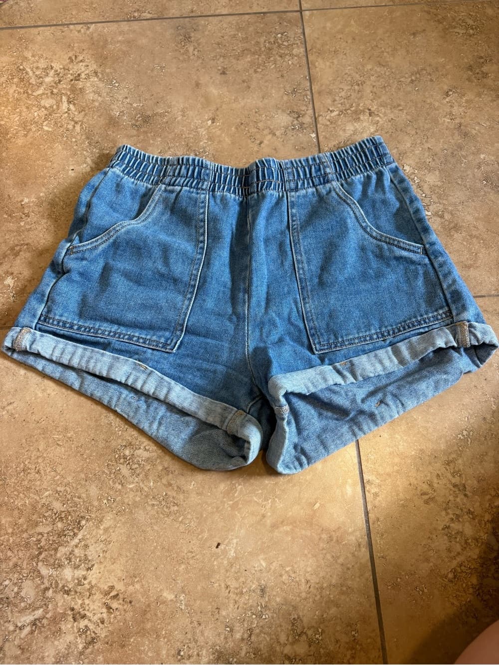 PacSun Light Blue Denim Elastic-Waist Shorts