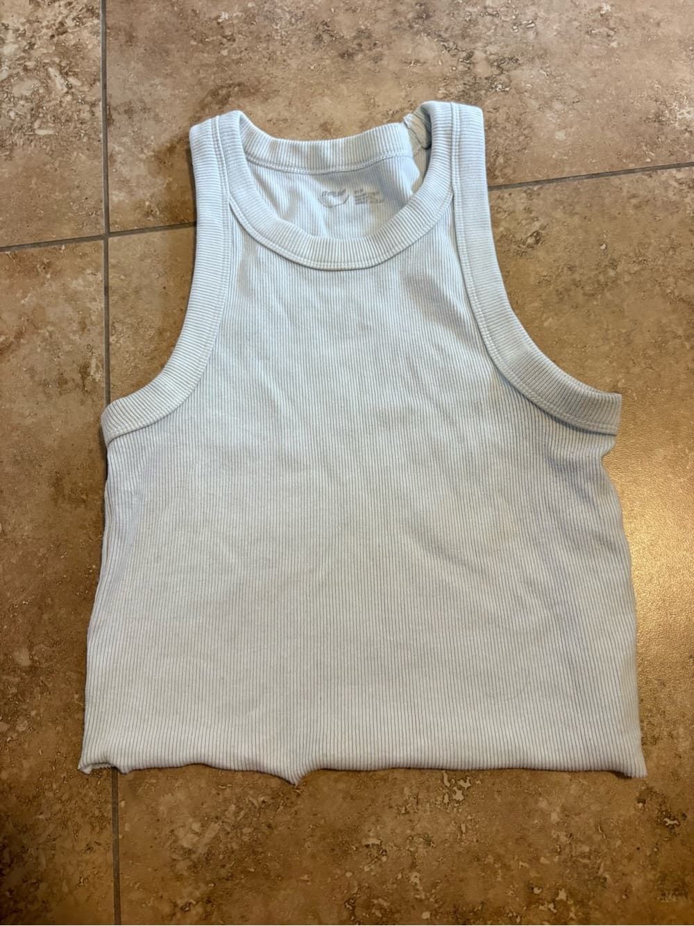 aerie White Ribbed Tank Top